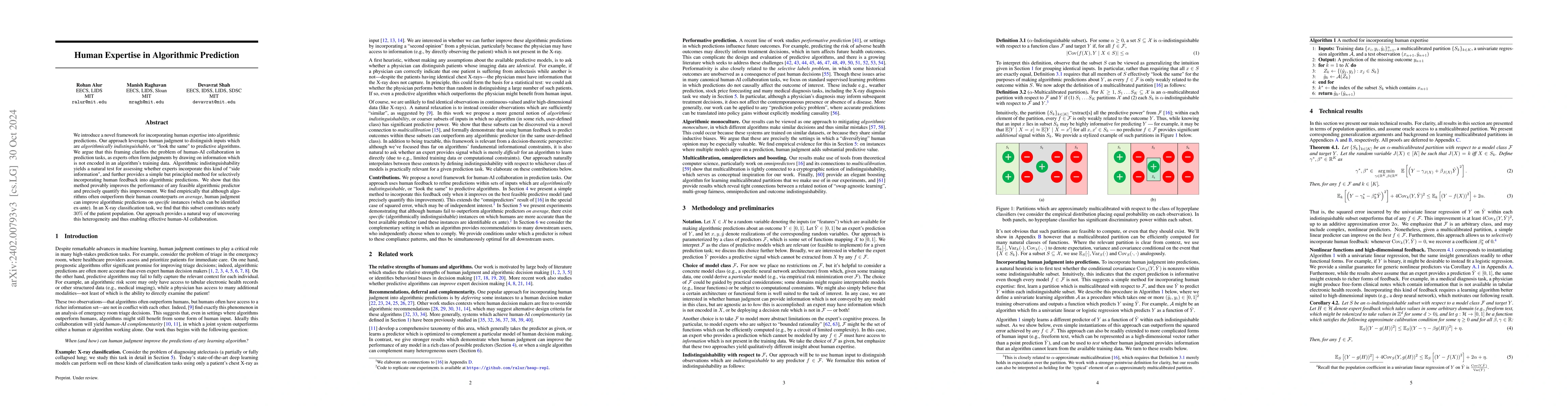 Thumbnail for Human Expertise in Algorithmic Prediction