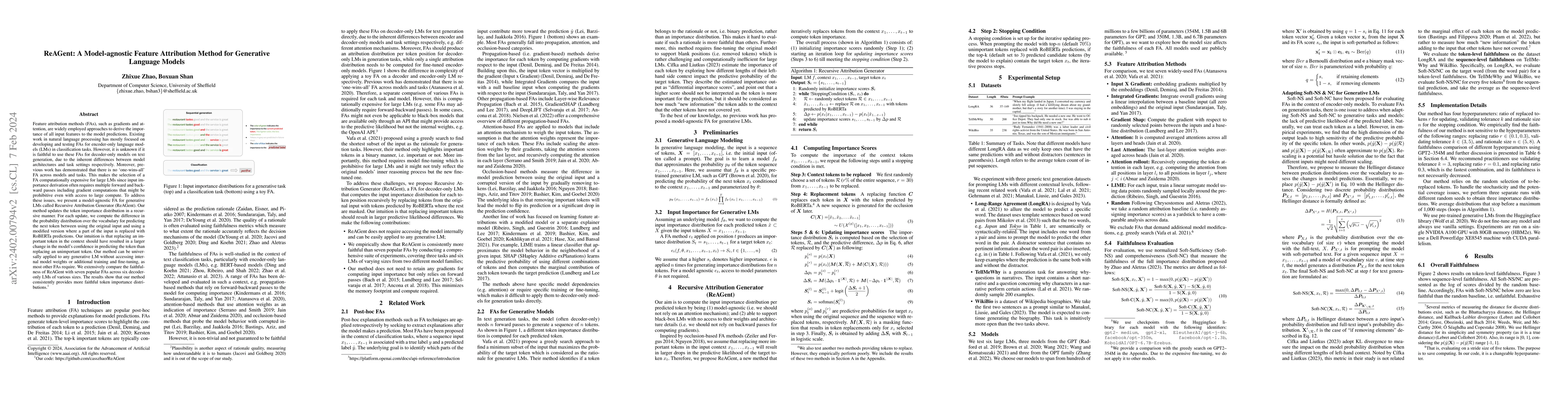 Thumbnail for ReAGent: A Model-agnostic Feature Attribution Method for Generative
  Language Models