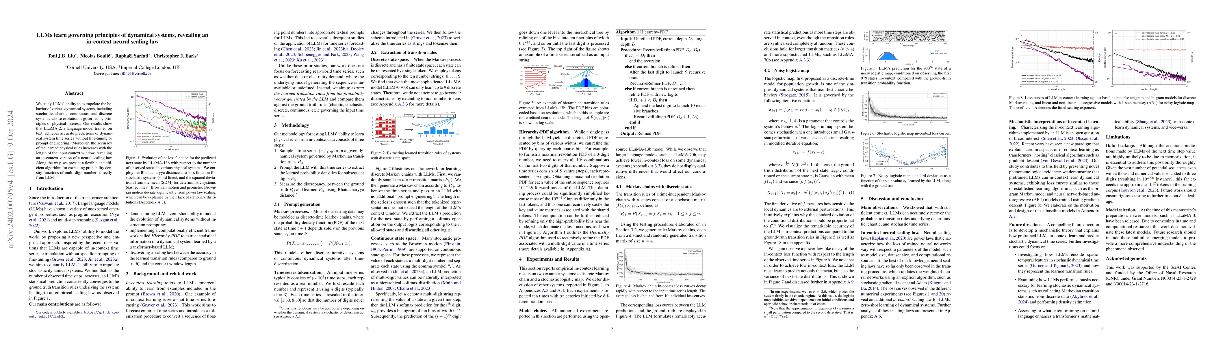 Thumbnail for LLMs learn governing principles of dynamical systems, revealing an
  in-context neural scaling law