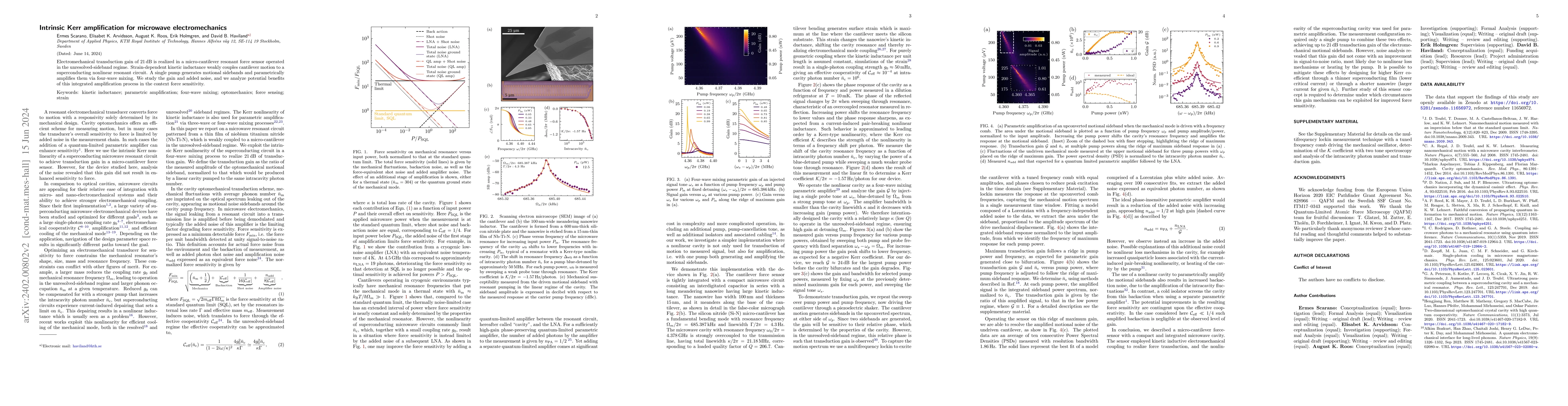 Thumbnail for Intrinsic Kerr amplification for microwave electromechanics