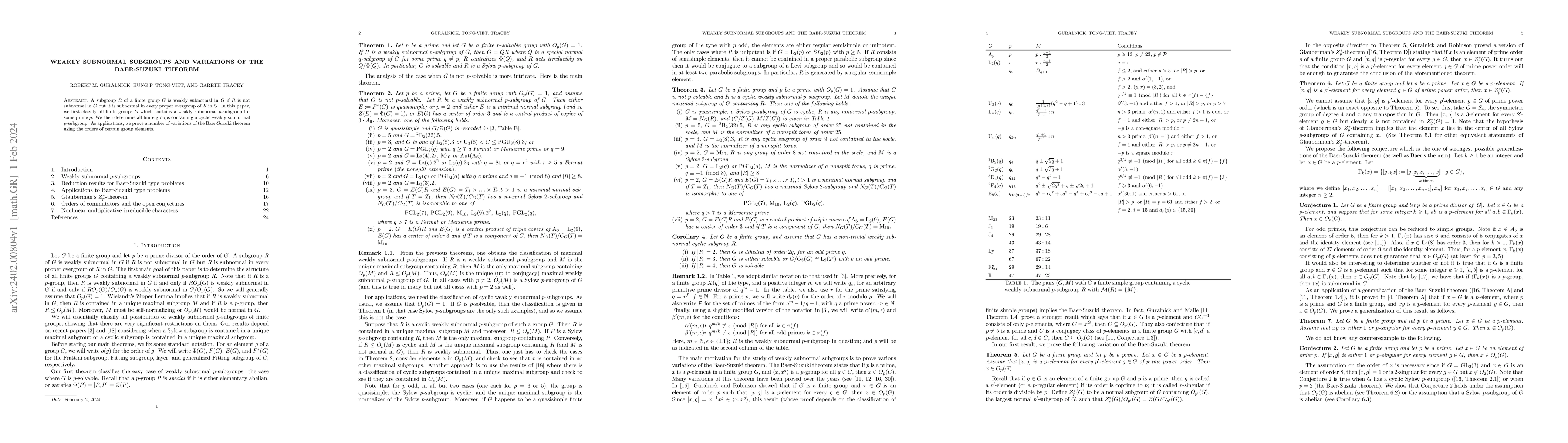 Thumbnail for Weakly subnormal subgroups and variations of the Baer-Suzuki theorem