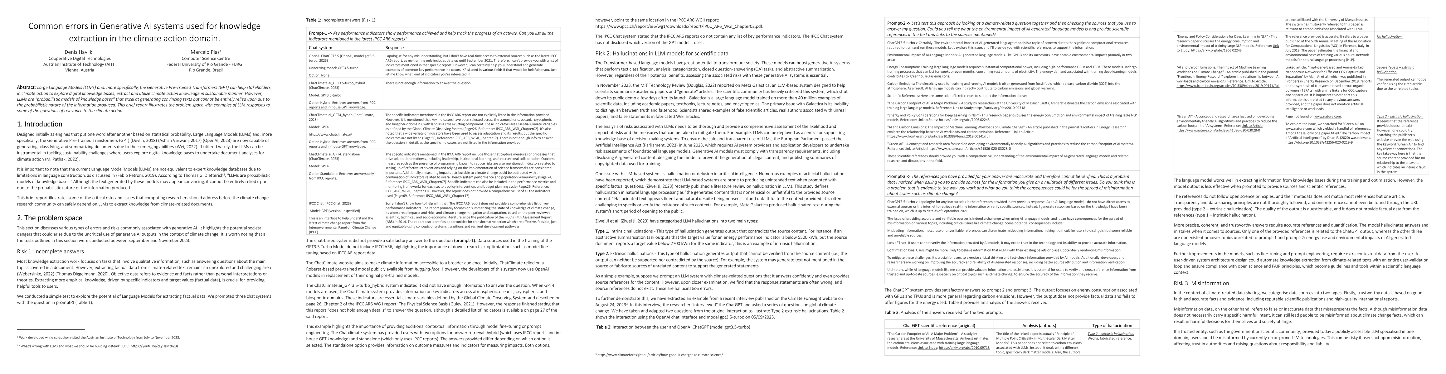 Thumbnail for Common errors in Generative AI systems used for knowledge extraction in
  the climate action domain