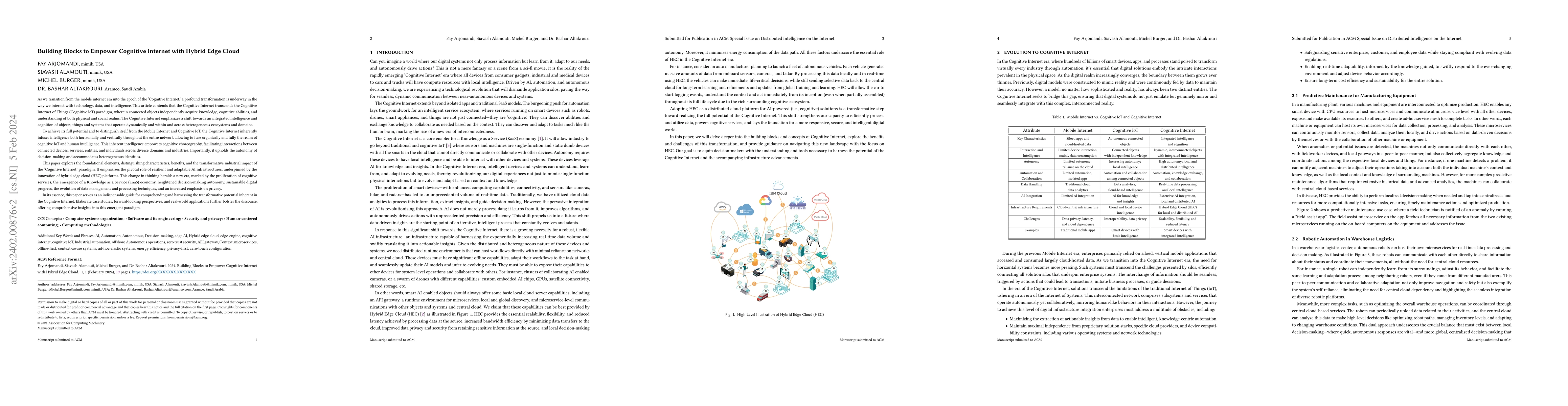 Thumbnail for Building Blocks to Empower Cognitive Internet with Hybrid Edge Cloud