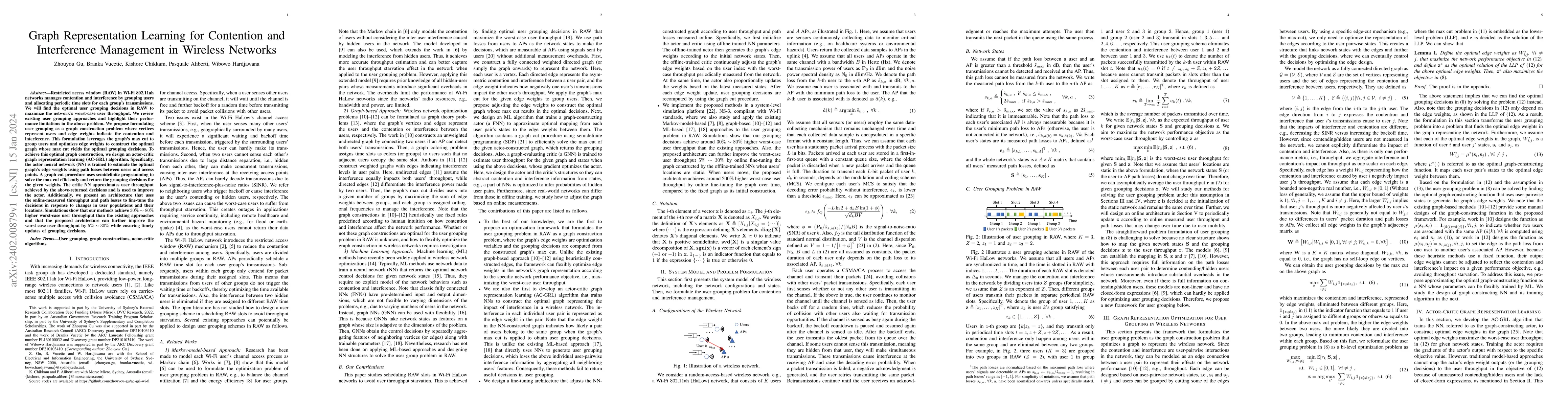 Thumbnail for Graph Representation Learning for Contention and Interference Management
  in Wireless Networks