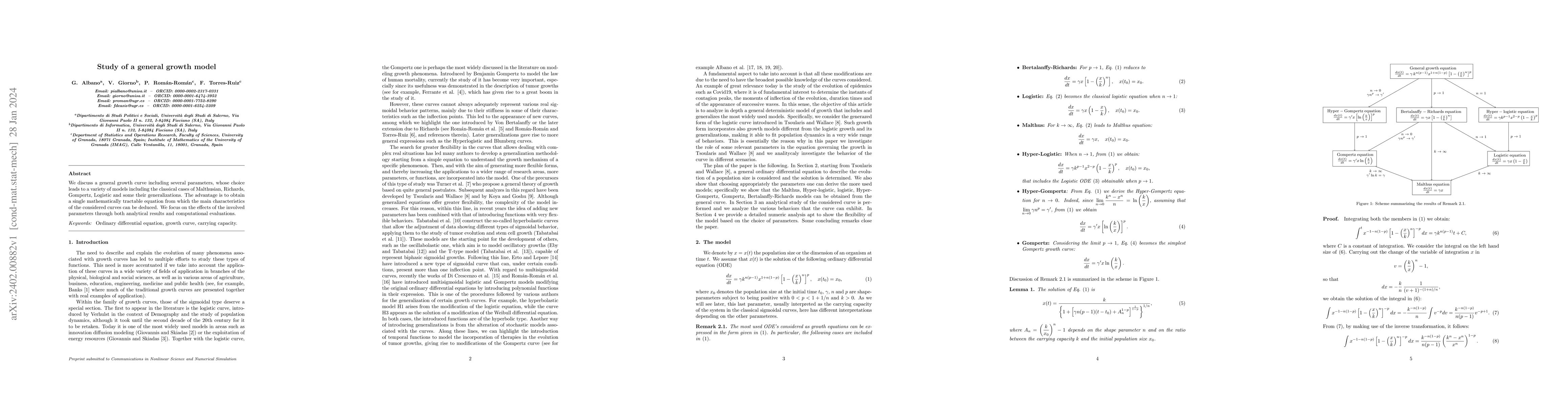 Thumbnail for Study of a general growth model