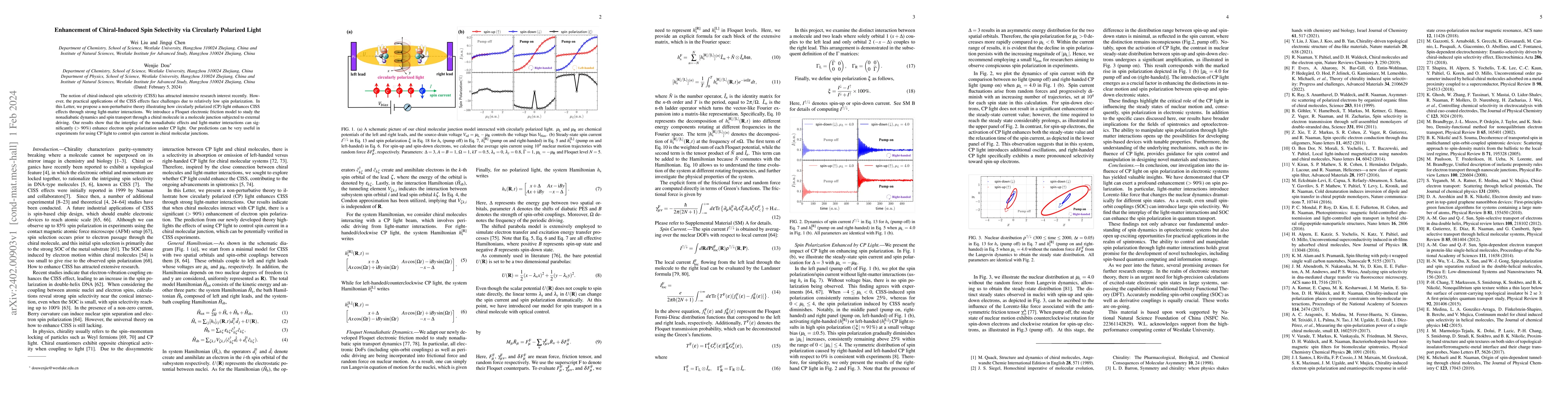 Thumbnail for Enhancement of Chiral-Induced Spin Selectivity via Circularly Polarized
  Light