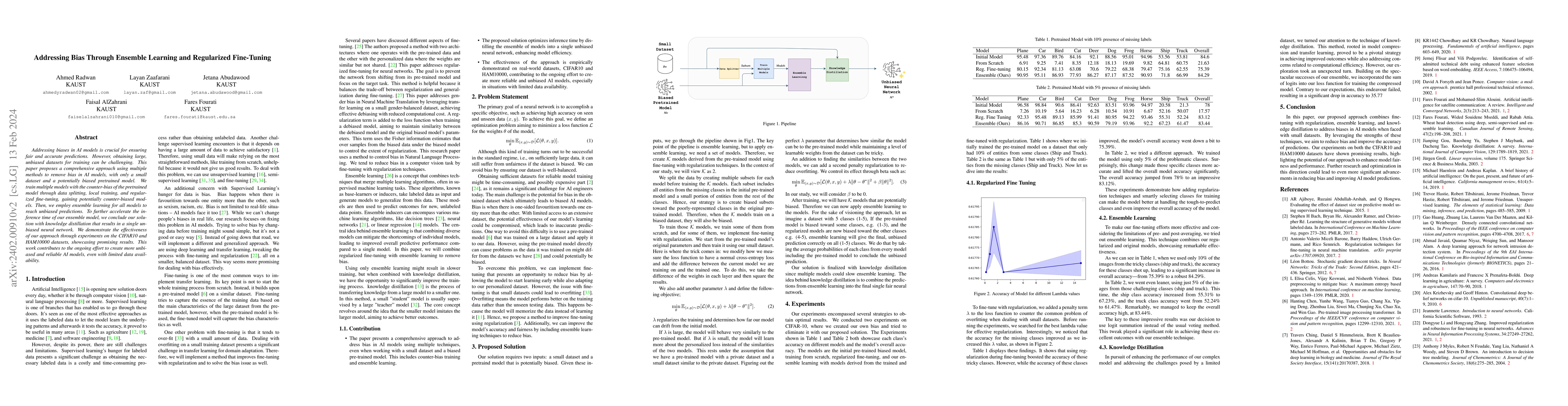 Thumbnail for Addressing Bias Through Ensemble Learning and Regularized Fine-Tuning