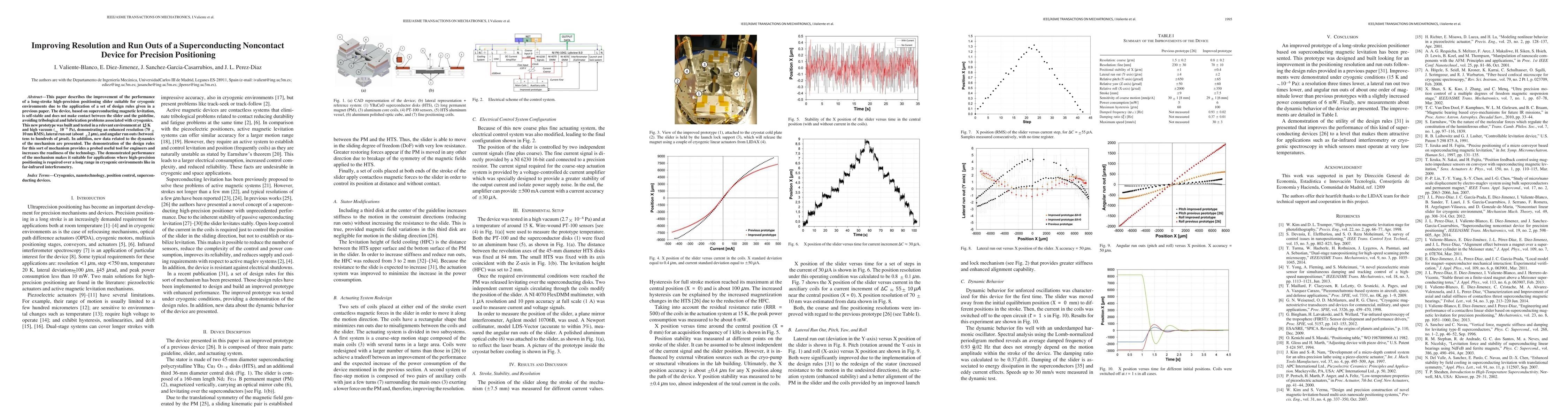 Thumbnail for Improving Resolution and Run Outs of a Superconducting Noncontact Device
  for Precision Positioning