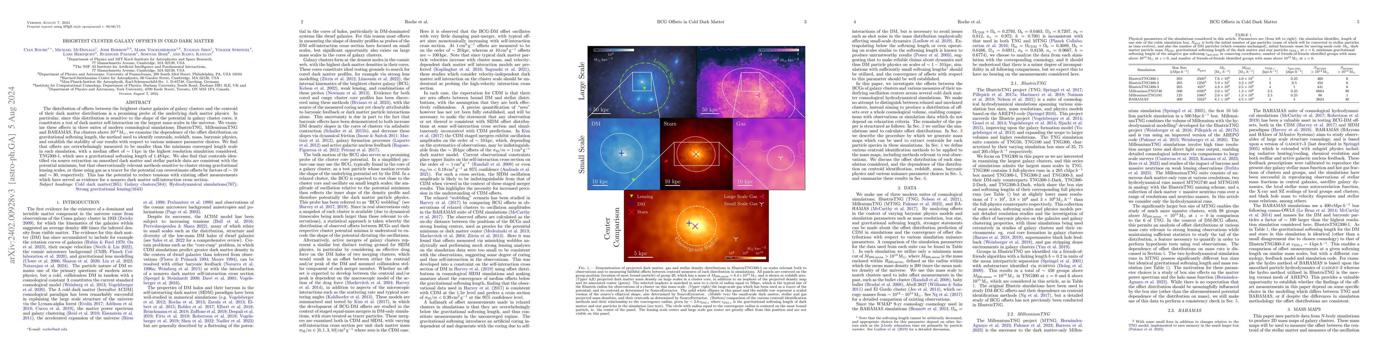 Thumbnail for Brightest Cluster Galaxy Offsets in Cold Dark Matter