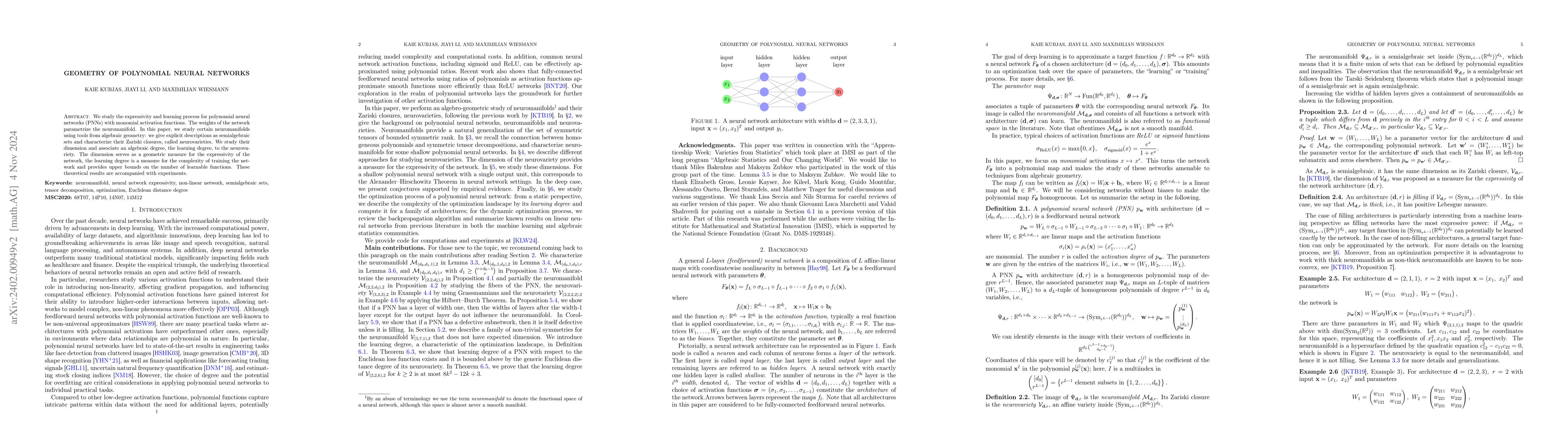 Thumbnail for Geometry of Polynomial Neural Networks