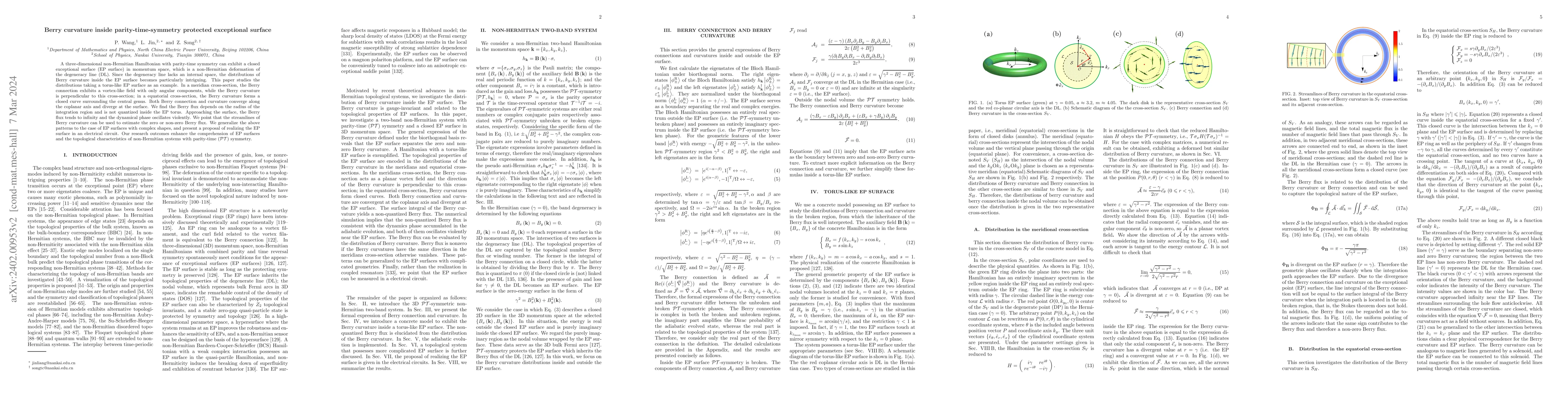 Thumbnail for Berry curvature inside parity-time-symmetry protected exceptional
  surface