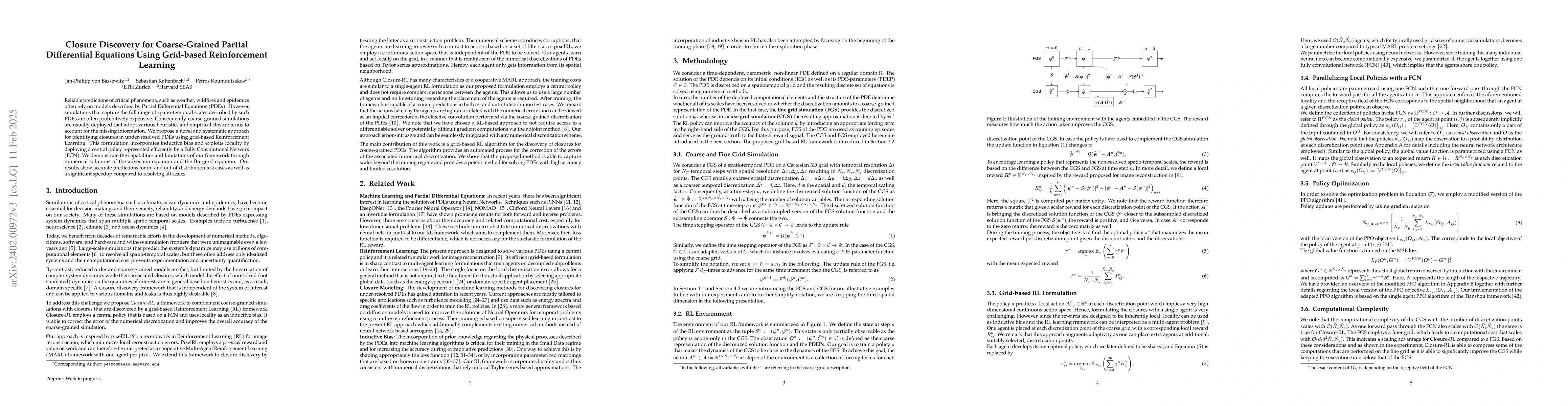 Thumbnail for Closure Discovery for Coarse-Grained Partial Differential Equations
  Using Grid-based Reinforcement Learning