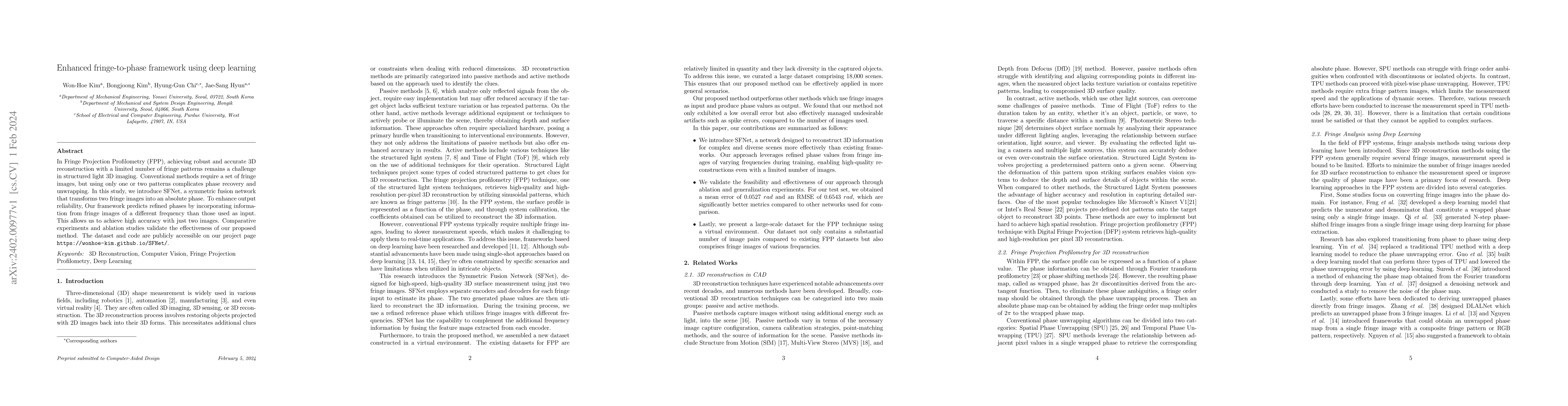 Thumbnail for Enhanced fringe-to-phase framework using deep learning