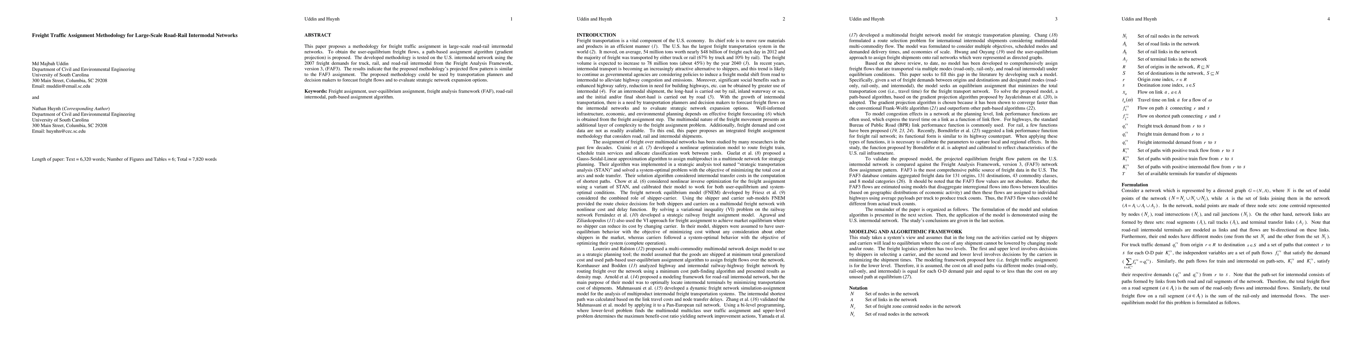 Thumbnail for Freight Traffic Assignment Methodology for Large-Scale Road-Rail
  Intermodal Networks