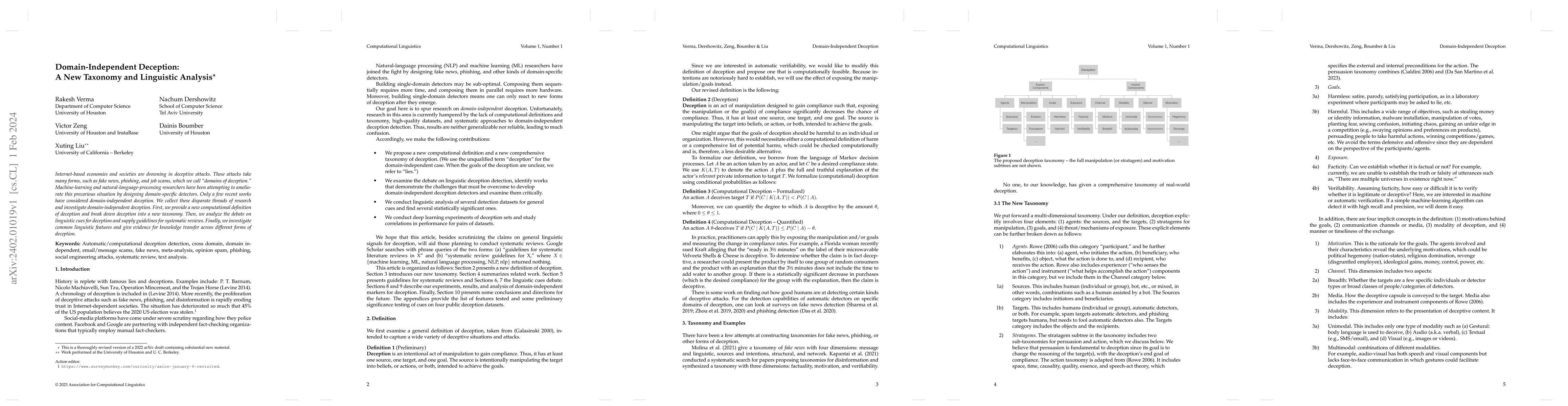 Thumbnail for Domain-Independent Deception: A New Taxonomy and Linguistic Analysis