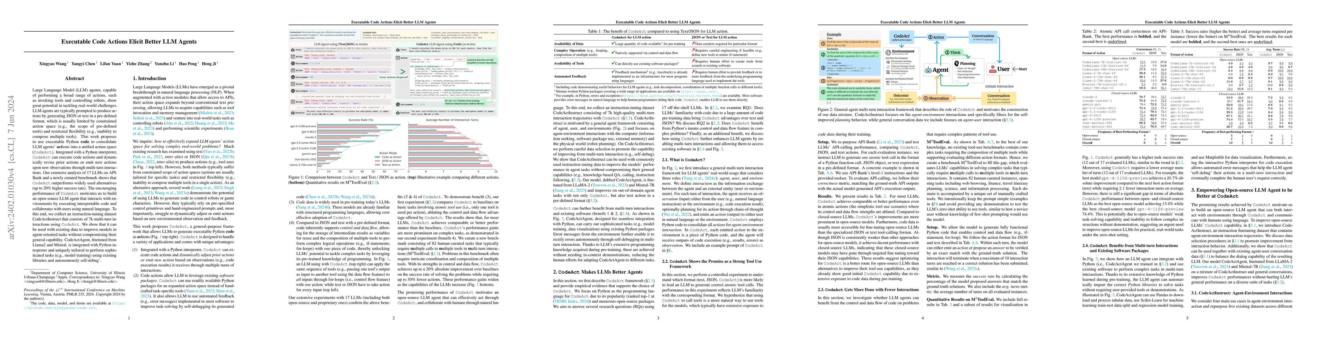 Thumbnail for Executable Code Actions Elicit Better LLM Agents