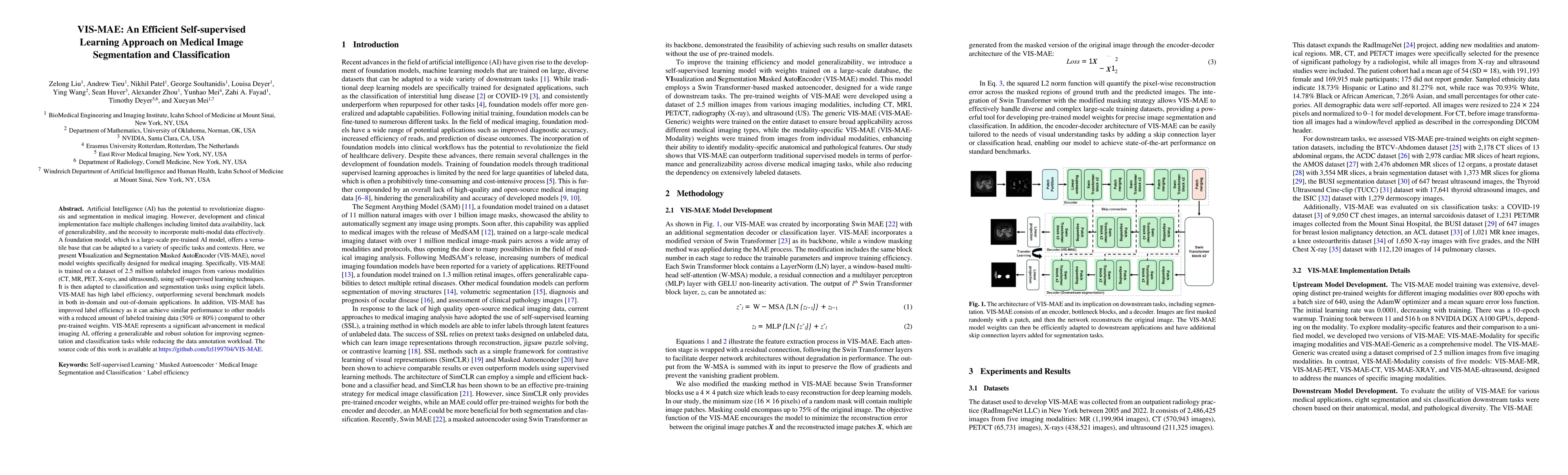 Thumbnail for VISION-MAE: A Foundation Model for Medical Image Segmentation and
  Classification