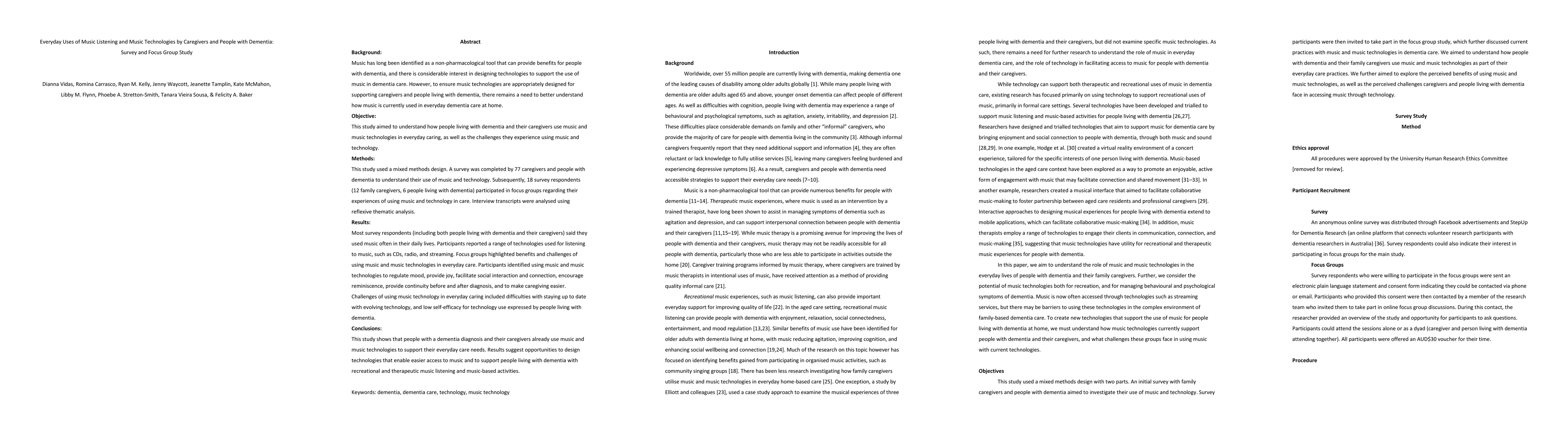 Thumbnail for Everyday Uses of Music Listening and Music Technologies by Caregivers
  and People with Dementia: Survey and Focus Group Study
