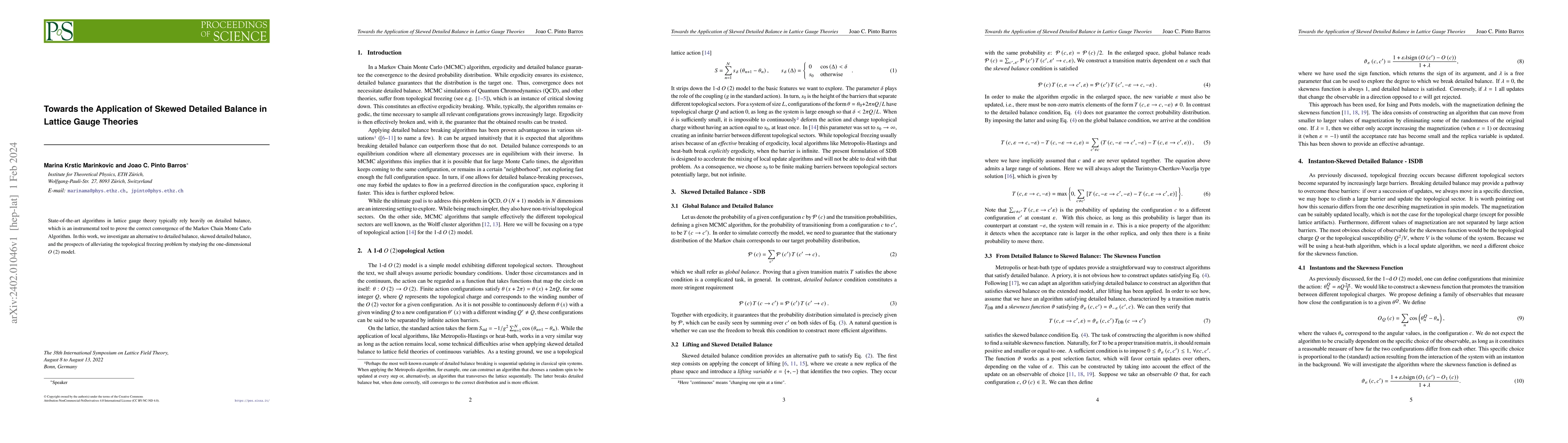 Thumbnail for Towards the Application of Skewed Detailed Balance in Lattice Gauge
  Theories