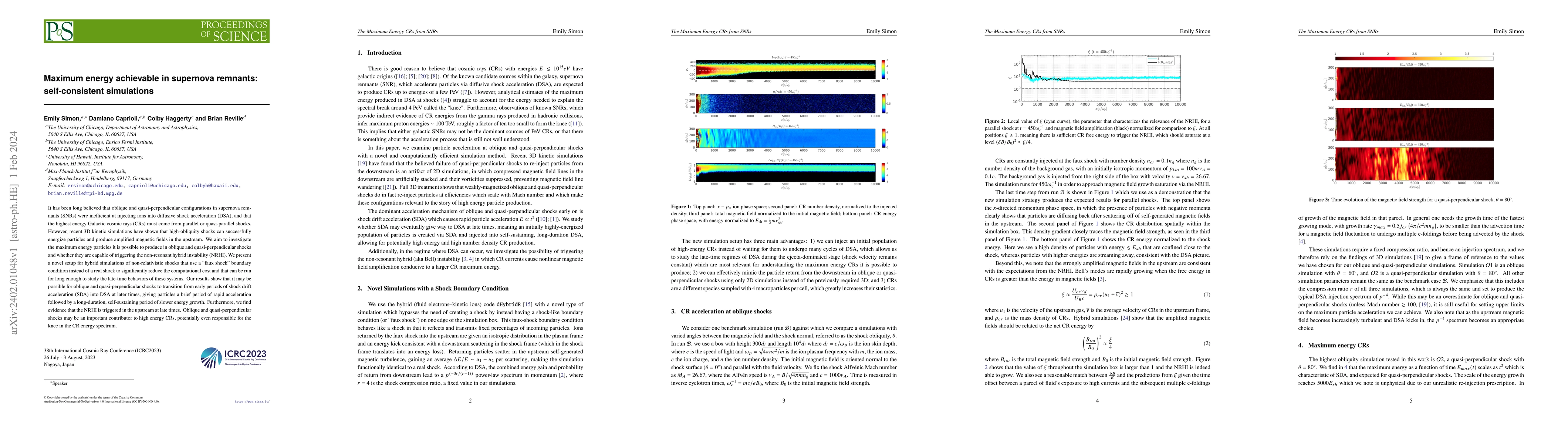 Thumbnail for Maximum energy achievable in supernova remnants: self-consistent
  simulations