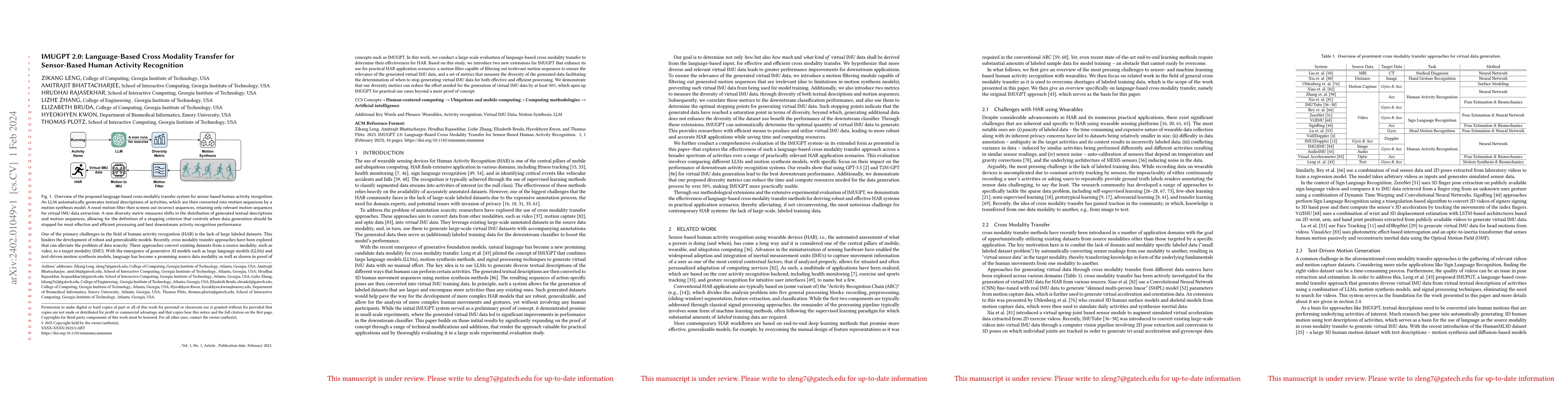 Thumbnail for IMUGPT 2.0: Language-Based Cross Modality Transfer for Sensor-Based
  Human Activity Recognition