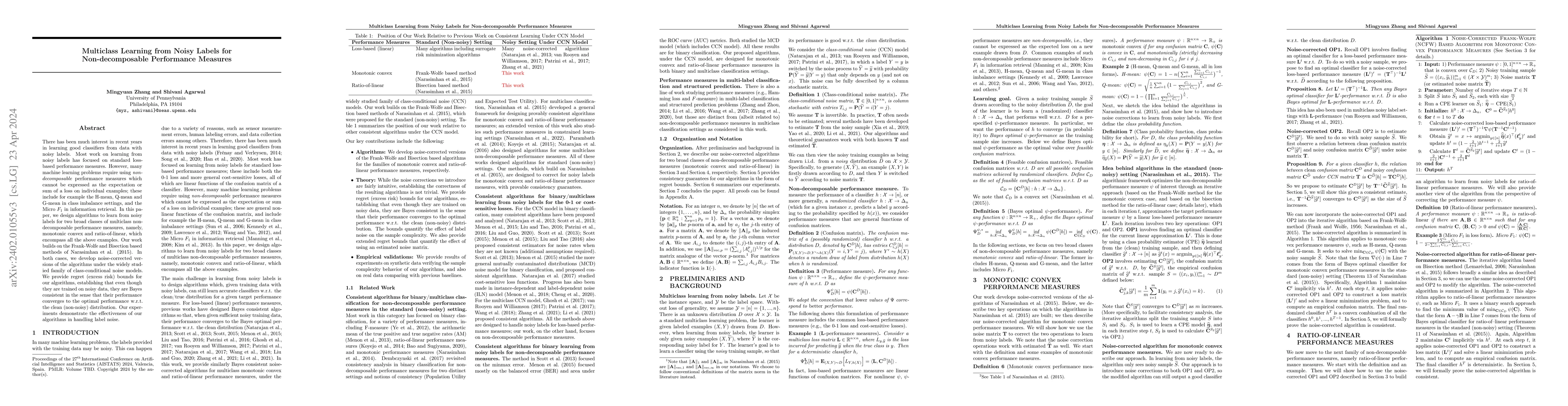 Thumbnail for Multiclass Learning from Noisy Labels for Non-decomposable Performance
  Measures