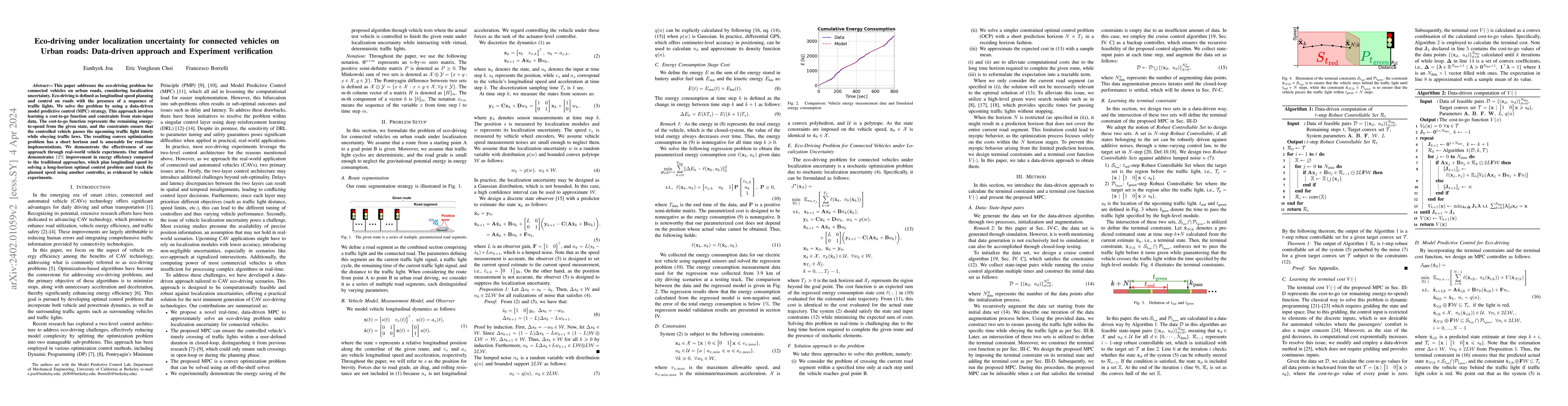 Thumbnail for Eco-driving under localization uncertainty for connected vehicles on
  Urban roads: Data-driven approach and Experiment verification