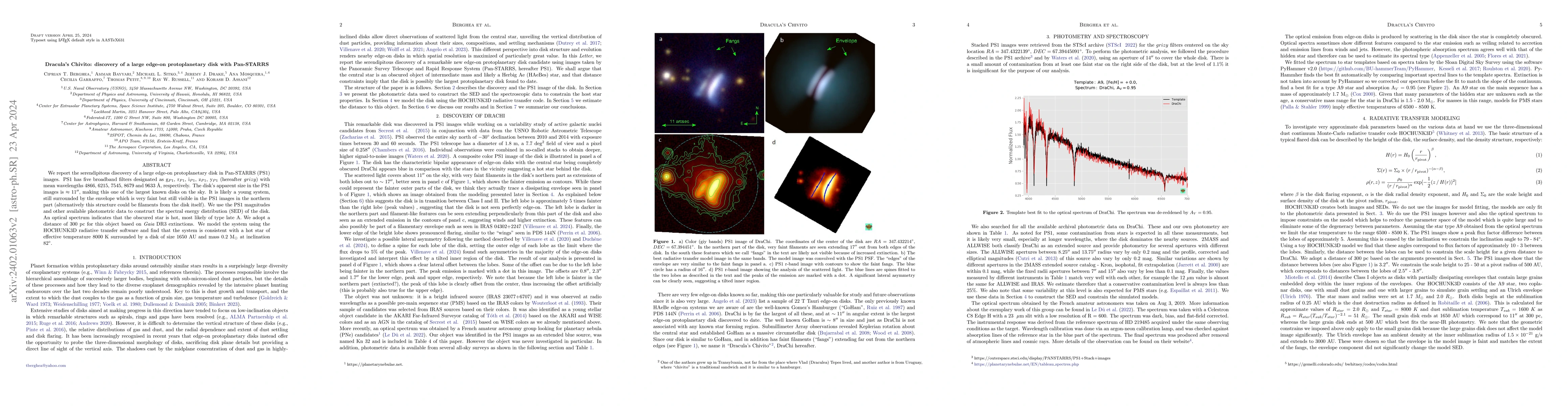 Thumbnail for Dracula's Chivito: discovery of a large edge-on protoplanetary disk with
  Pan-STARRS