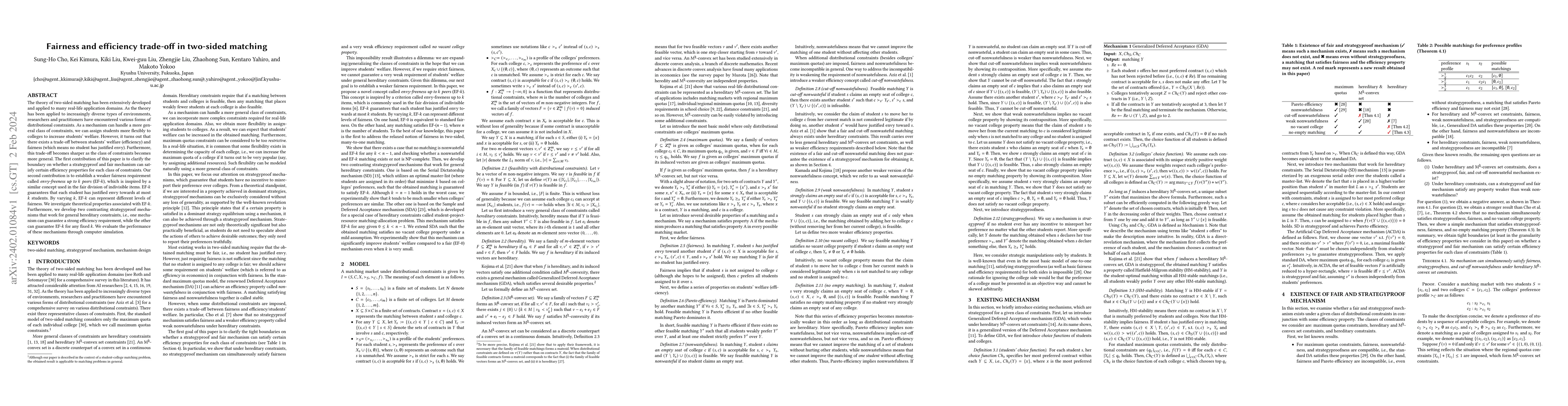 Thumbnail for Fairness and efficiency trade-off in two-sided matching