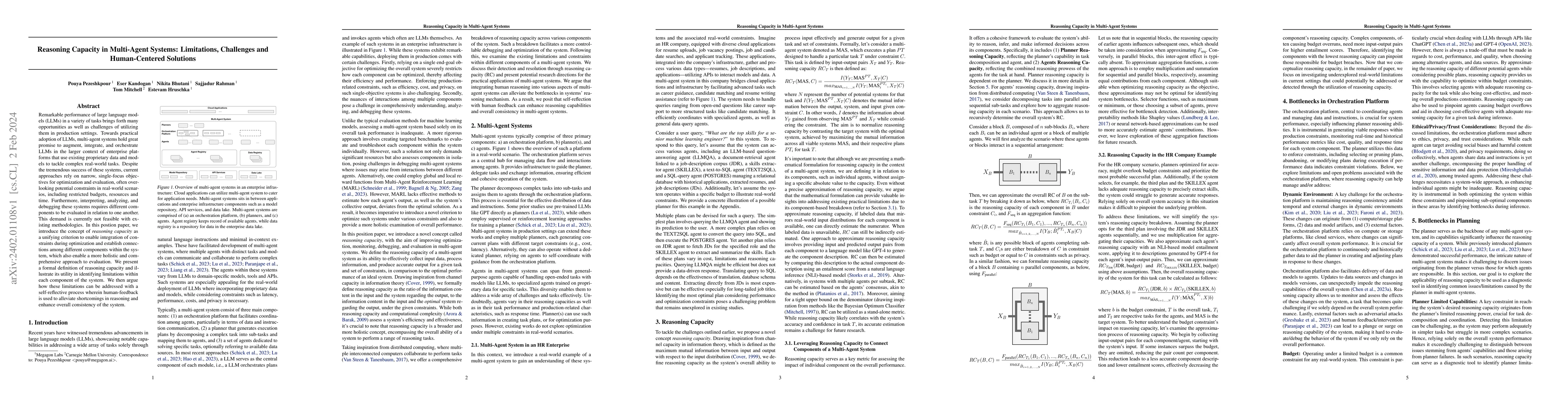 Thumbnail for Reasoning Capacity in Multi-Agent Systems: Limitations, Challenges and
  Human-Centered Solutions