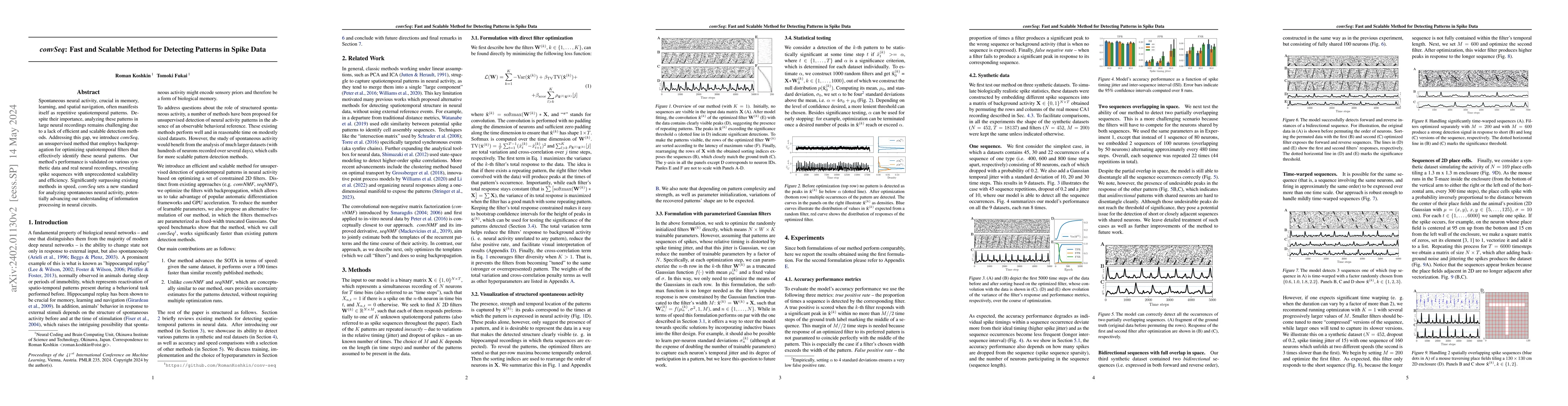 Thumbnail for convSeq: Fast and Scalable Method for Detecting Patterns in Spike Data
