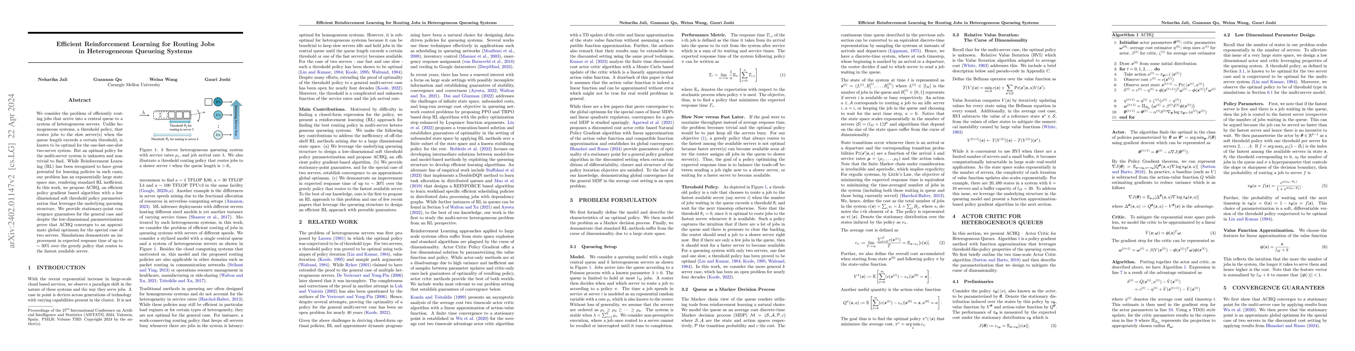 Thumbnail for Efficient Reinforcement Learning for Routing Jobs in Heterogeneous
  Queueing Systems