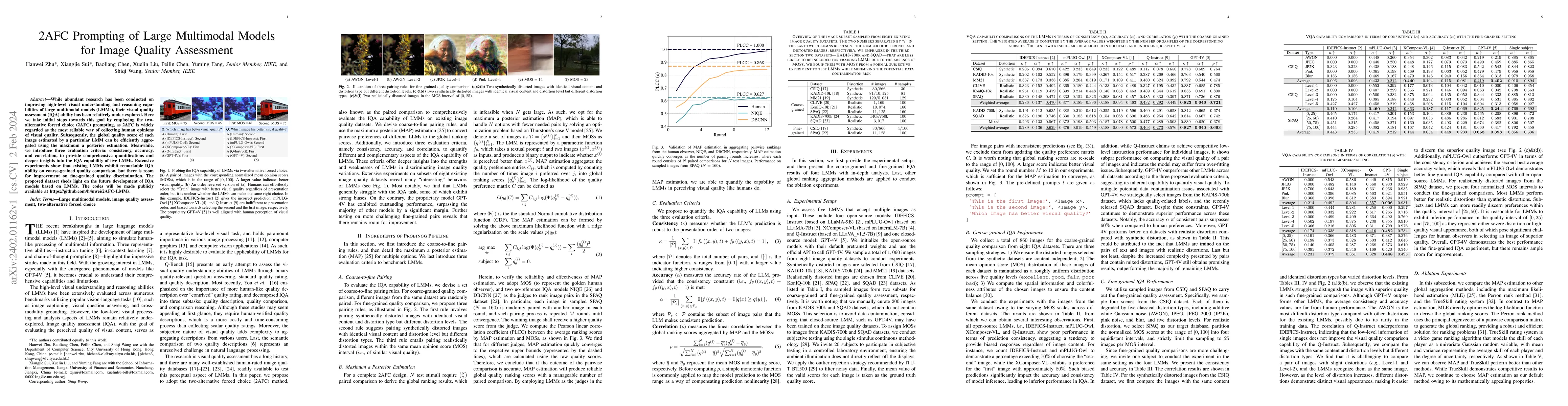 Thumbnail for 2AFC Prompting of Large Multimodal Models for Image Quality Assessment