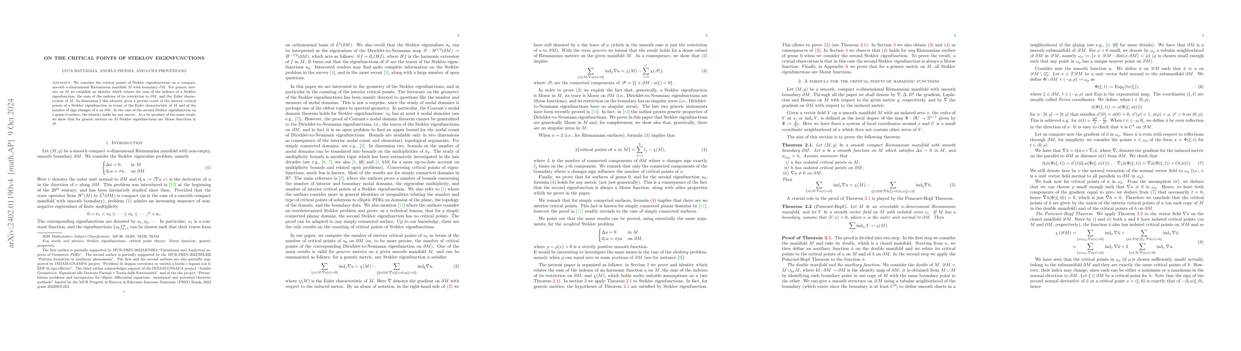 Thumbnail for On the critical points of Steklov eigenfunctions