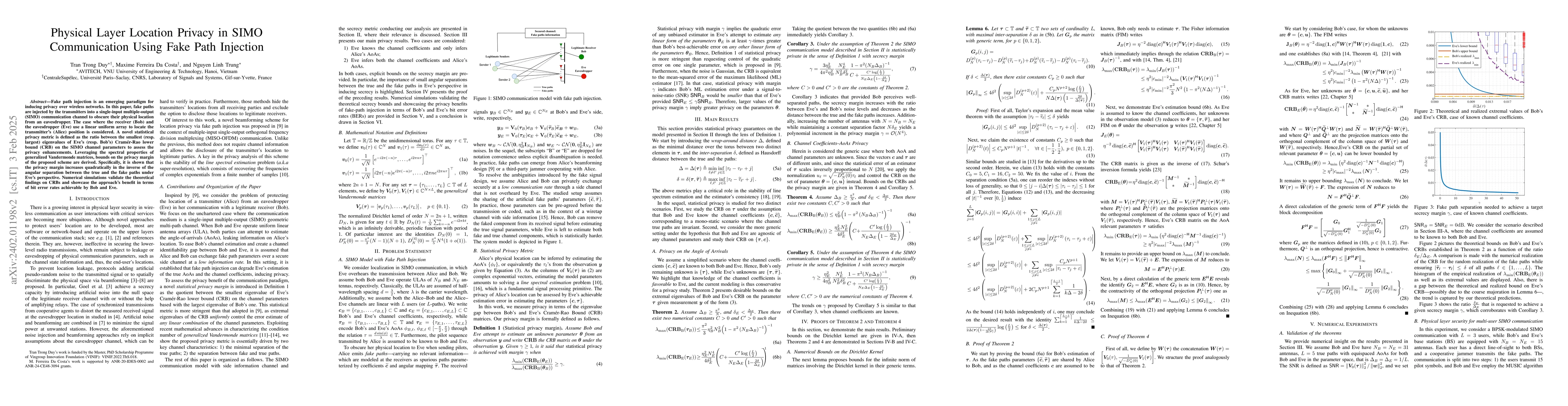 Thumbnail for Physical Layer Location Privacy in SIMO Communication Using Fake Paths
  Injection