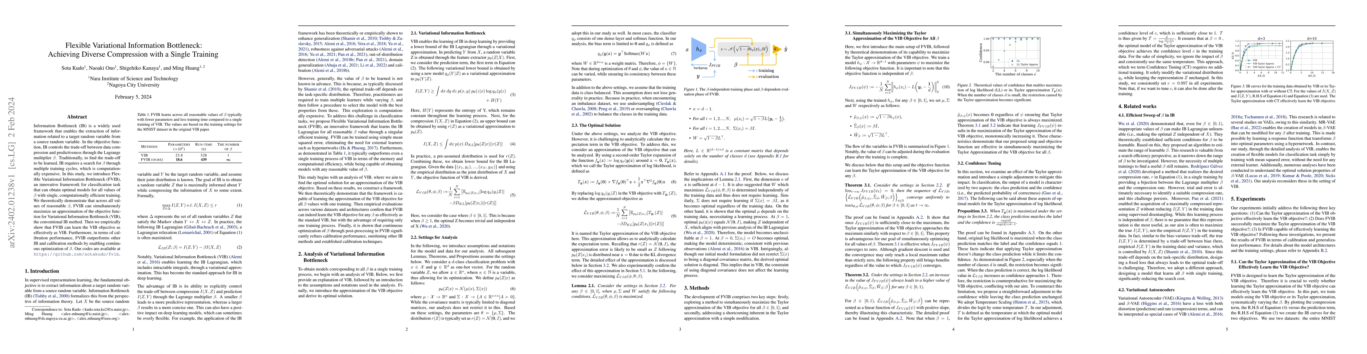Thumbnail for Flexible Variational Information Bottleneck: Achieving Diverse
  Compression with a Single Training