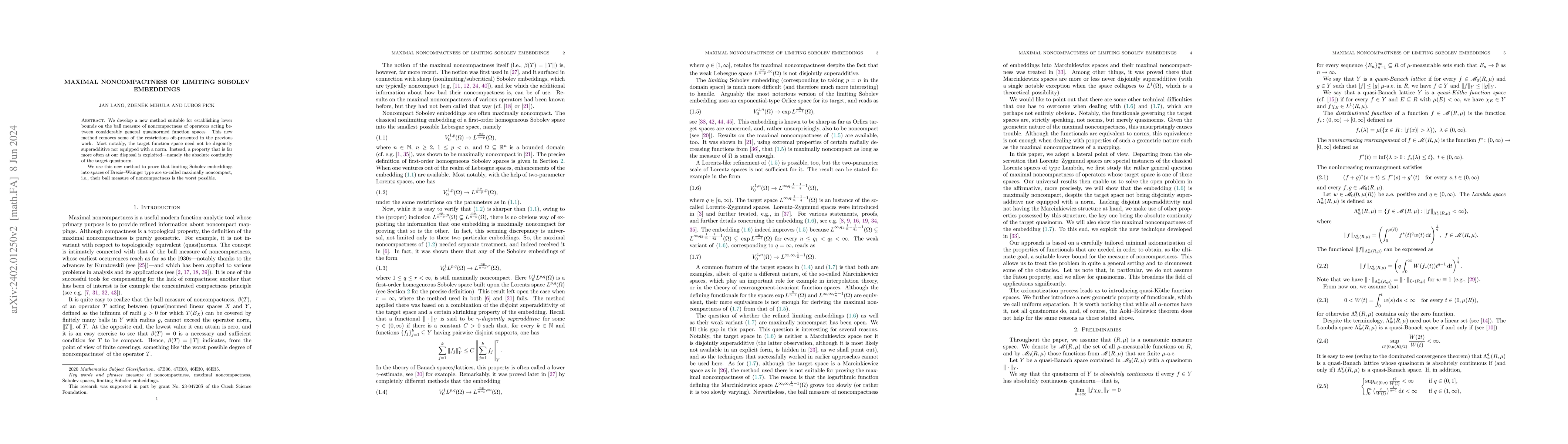 Thumbnail for Maximal noncompactness of limiting Sobolev embeddings
