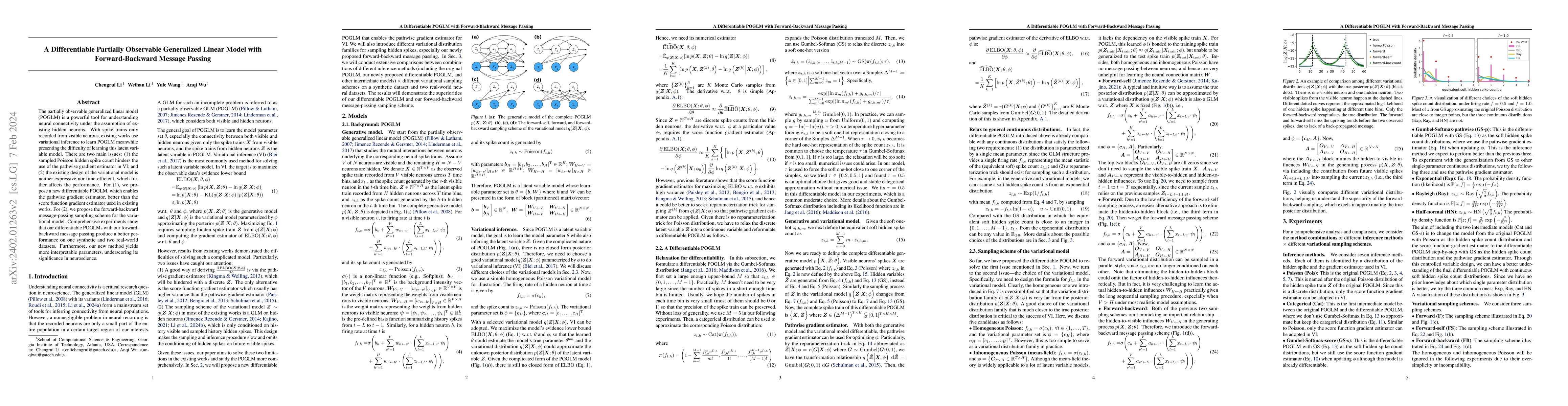 Thumbnail for A Differentiable Partially Observable Generalized Linear Model with
  Forward-Backward Message Passing