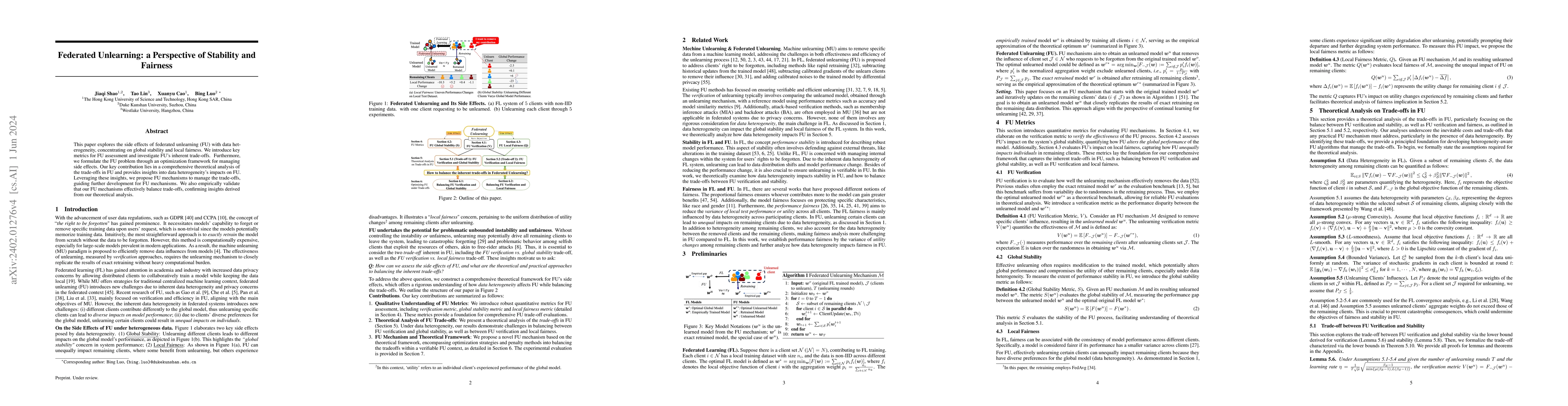 Thumbnail for Federated Unlearning: a Perspective of Stability and Fairness