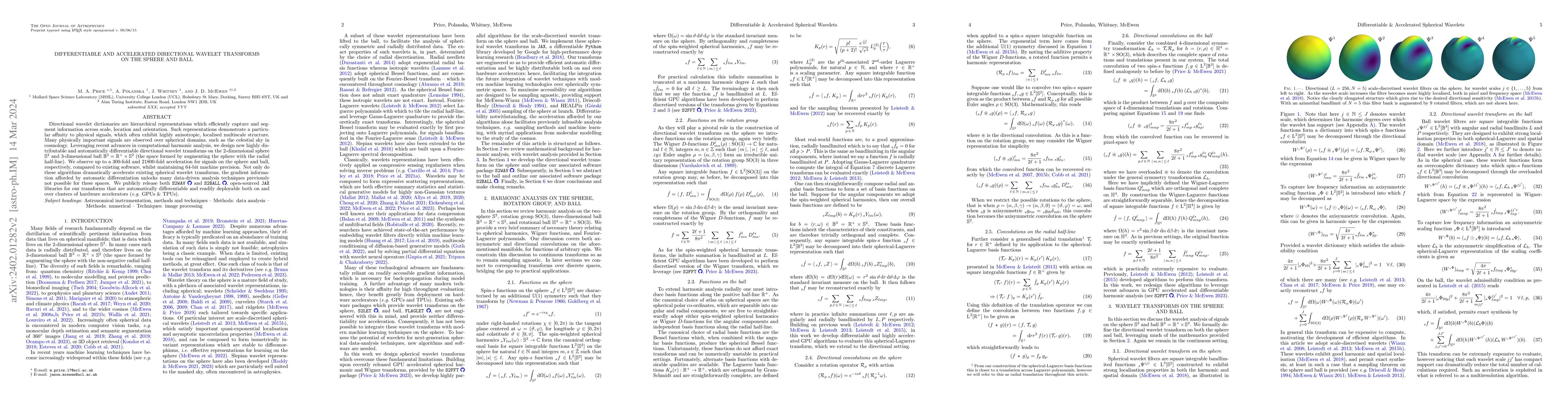 Thumbnail for Differentiable and accelerated wavelet transforms on the sphere and ball