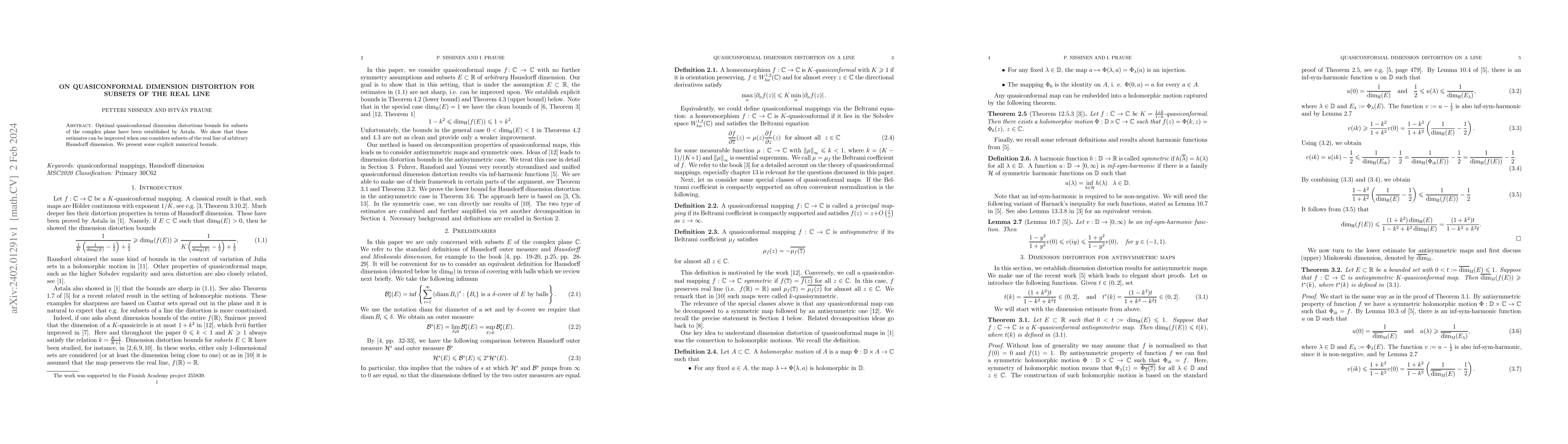 Thumbnail for On quasiconformal dimension distortion for subsets of the real line