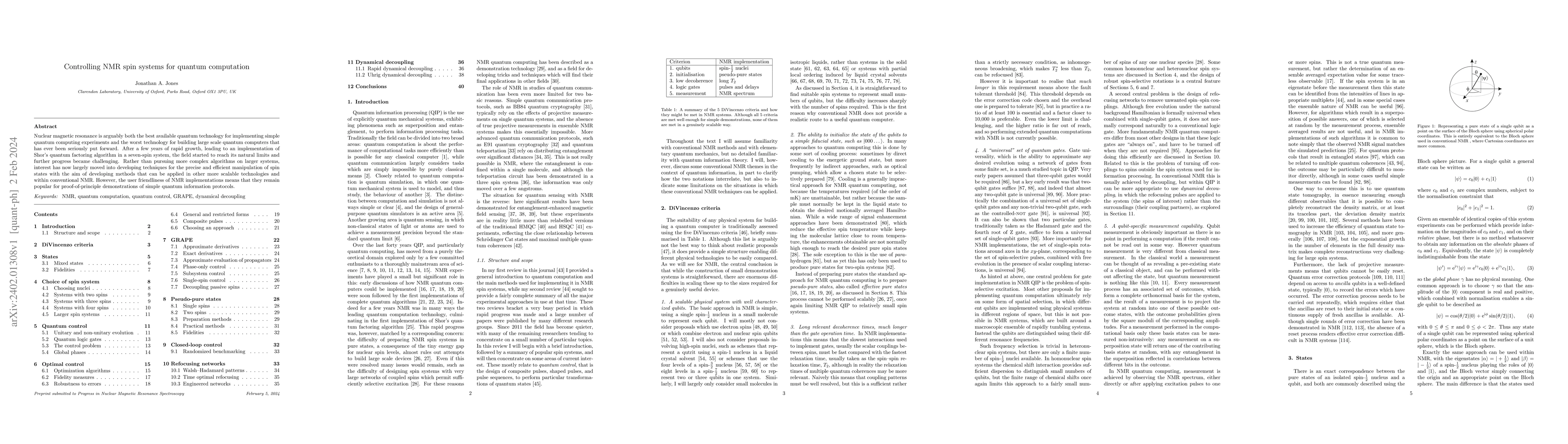 Thumbnail for Controlling NMR spin systems for quantum computation