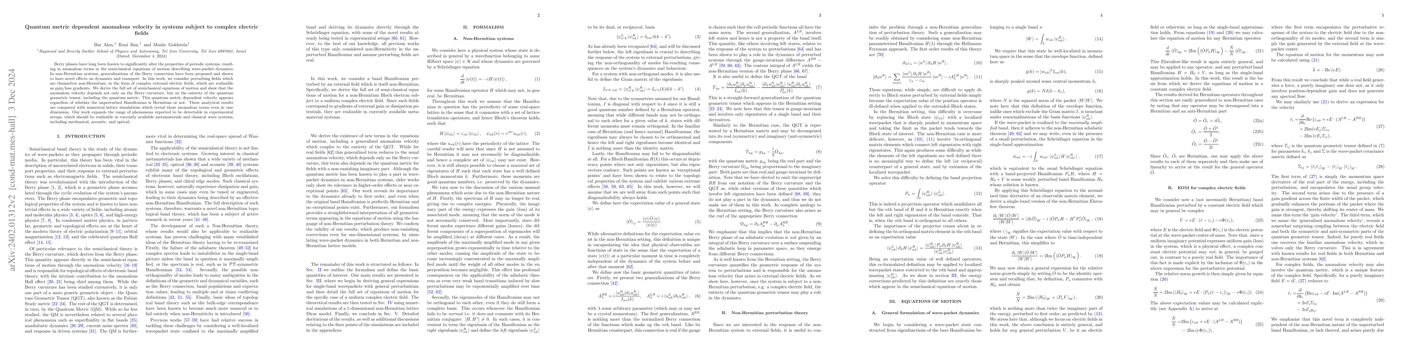 Thumbnail for Wave-packet dynamics in non-Hermitian systems subject to complex
  electric fields