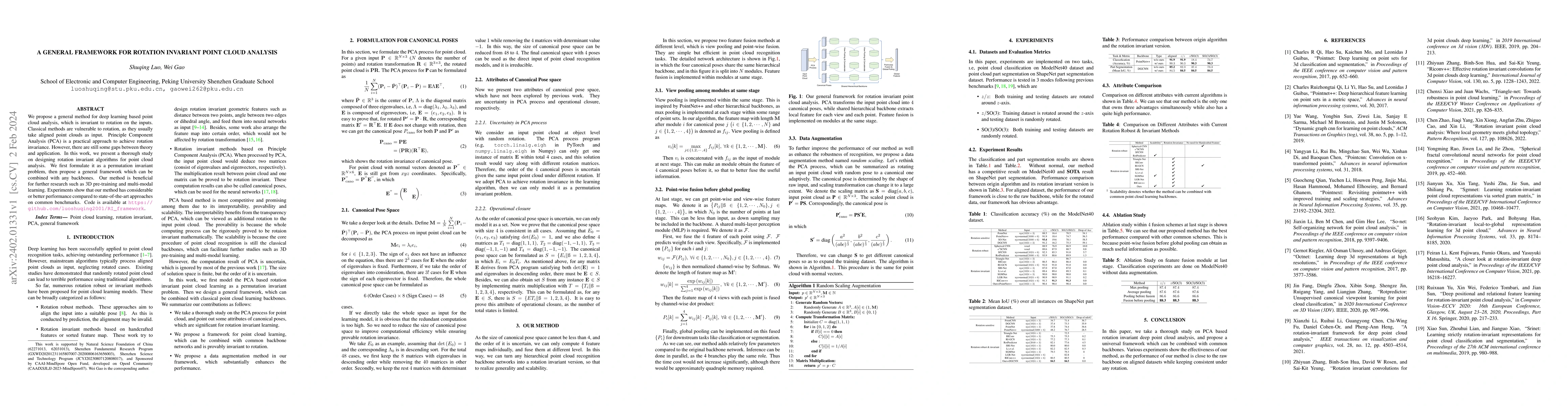Thumbnail for A general framework for rotation invariant point cloud analysis