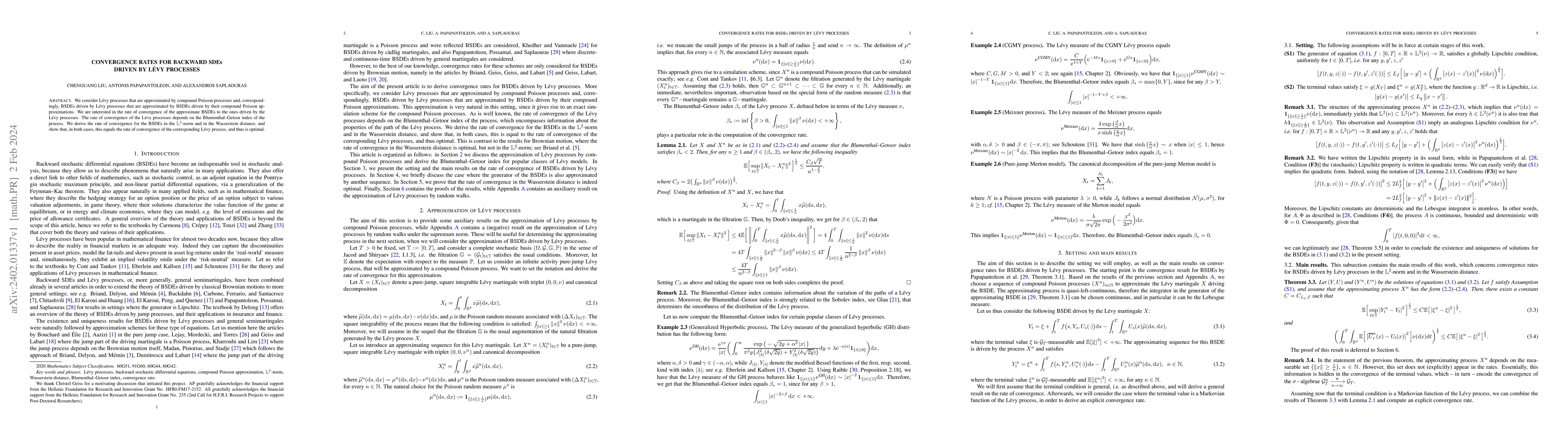 Thumbnail for Convergence rates for Backward SDEs driven by L\'evy processes