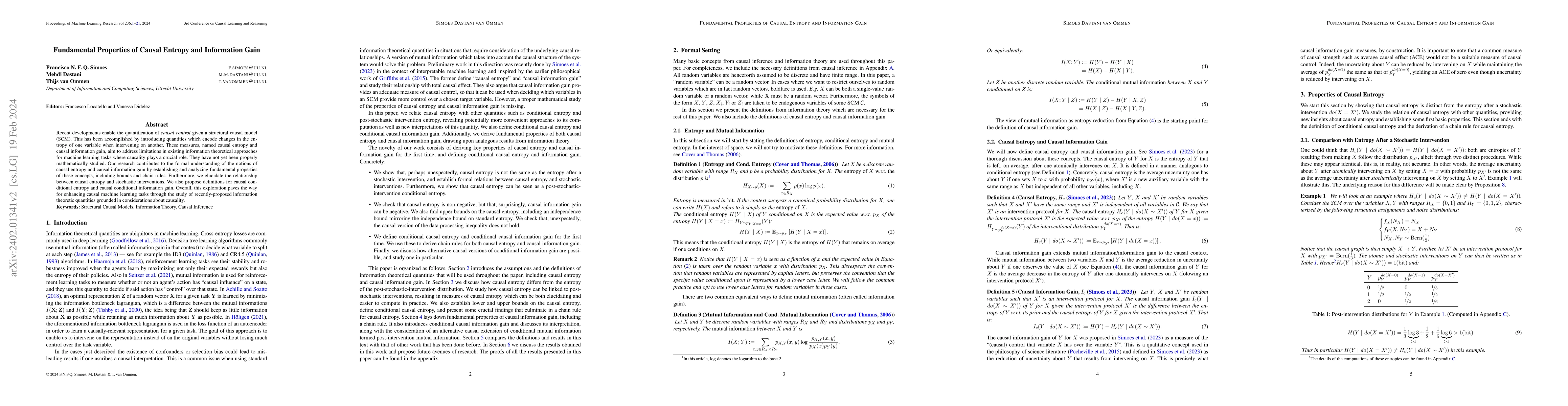 Thumbnail for Fundamental Properties of Causal Entropy and Information Gain