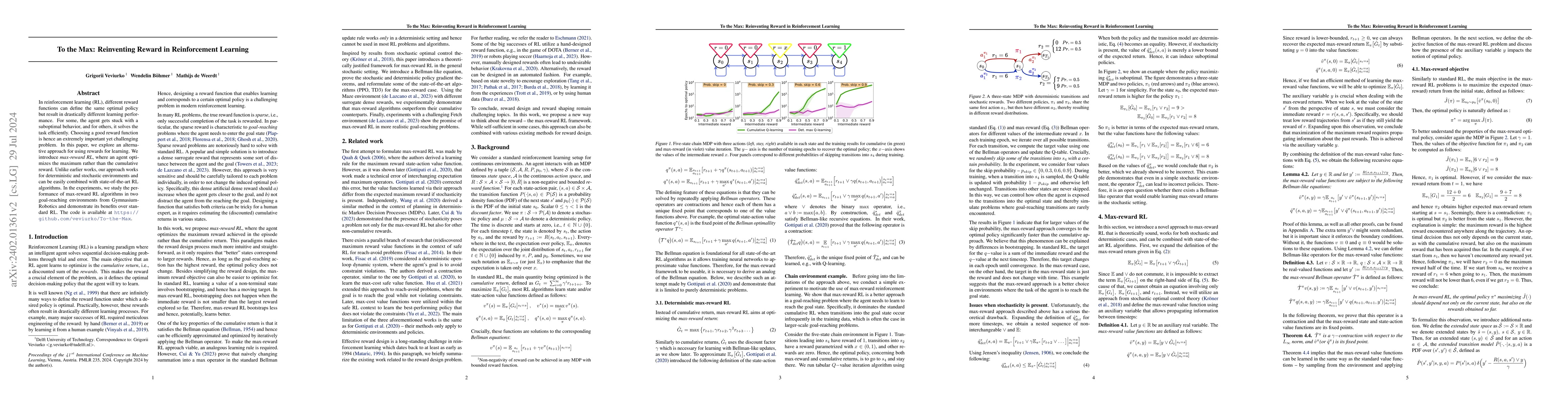Thumbnail for To the Max: Reinventing Reward in Reinforcement Learning