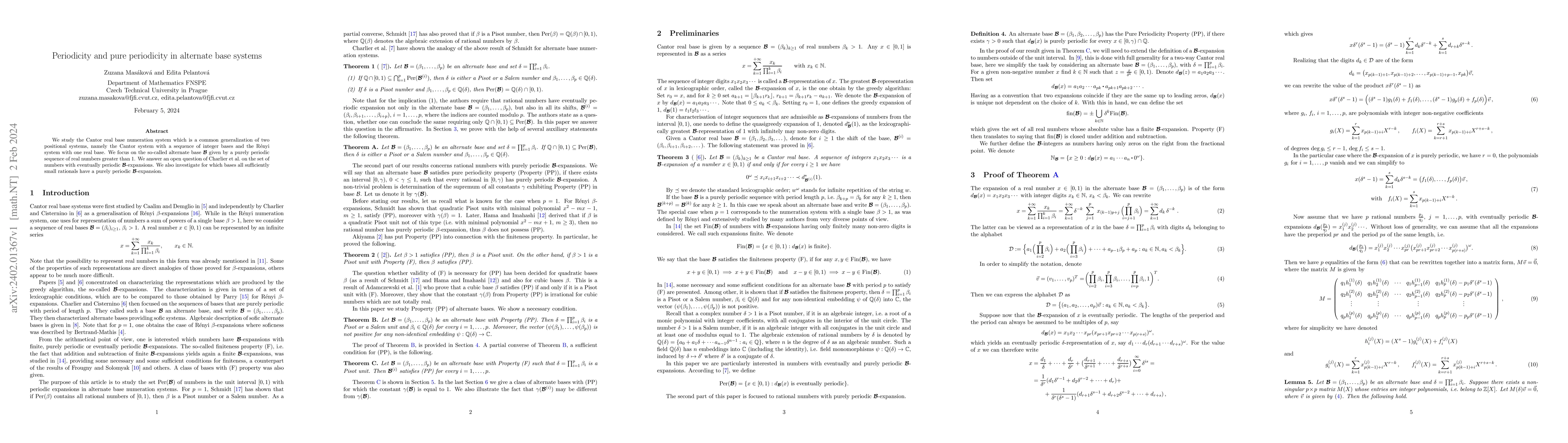 Thumbnail for Periodicity and pure periodicity in alternate base systems