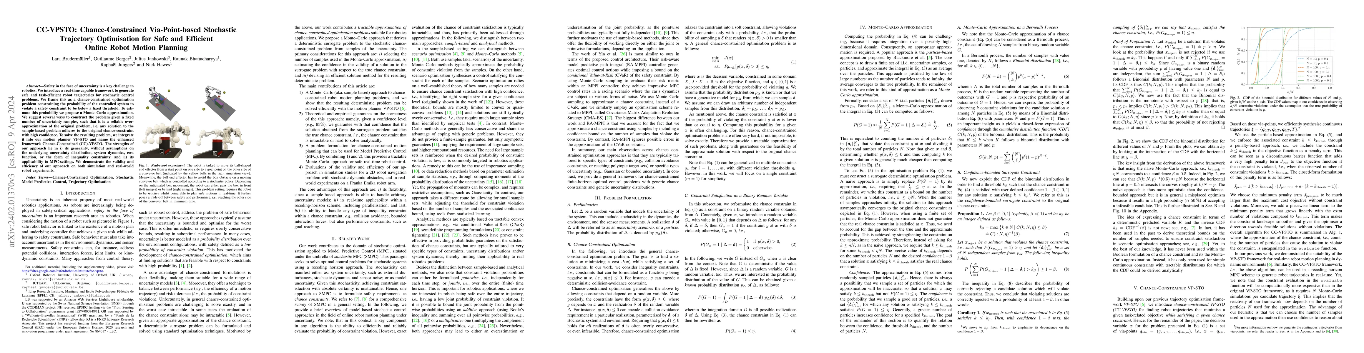 Thumbnail for CC-VPSTO: Chance-Constrained Via-Point-based Stochastic Trajectory
  Optimisation for Safe and Efficient Online Robot Motion Planning
