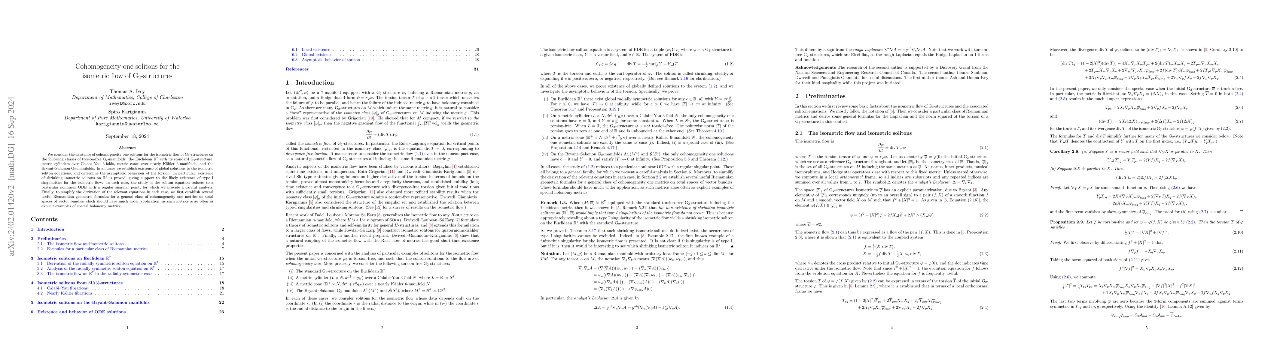Thumbnail for Cohomogeneity one solitons for the isometric flow of $G_2$-structures